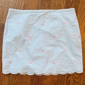 Vineyard Vines whales seersucker scalloped Mini Skirt